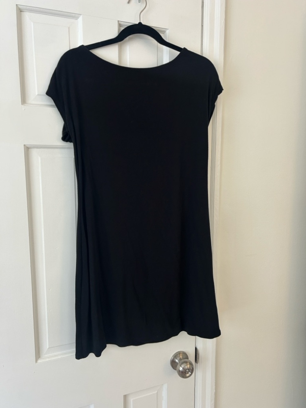 Black Women's Cap-Sleeve Swing Top